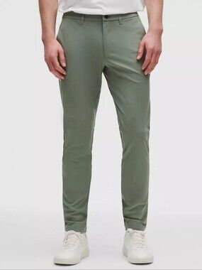 Lululemon Men's ABC Slim Fit Trouser Size 32 Warpstreme Willow Leaf Green Pants
